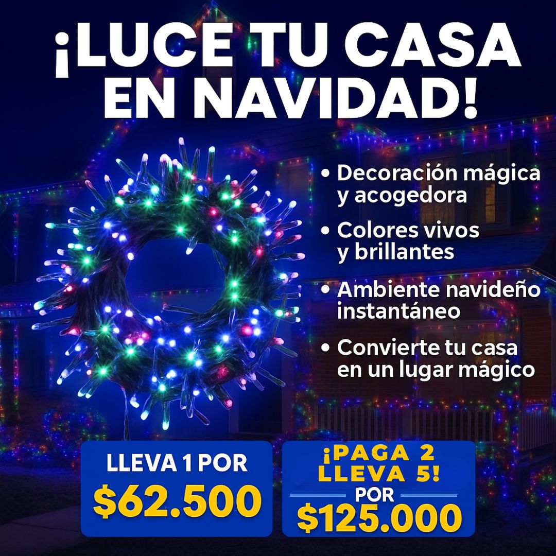 Luz led Navideña 8 Metros