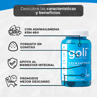 Goli Gomas de Ashwagandha Paga 2 lleva 3