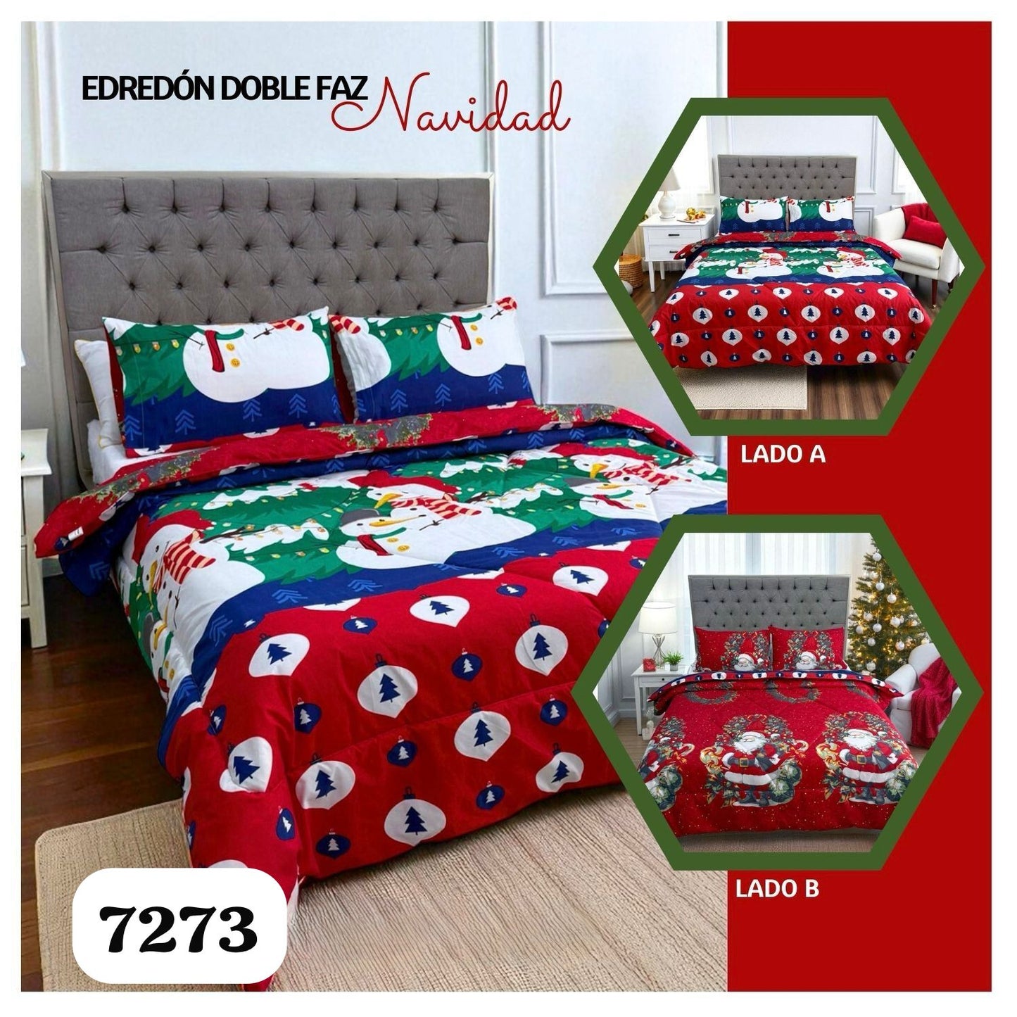 Edredón Doble faz Navideño