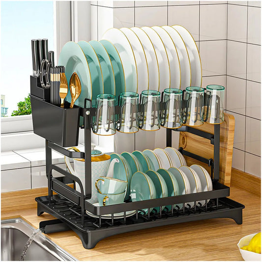 escurridor de platos de 2 niveles