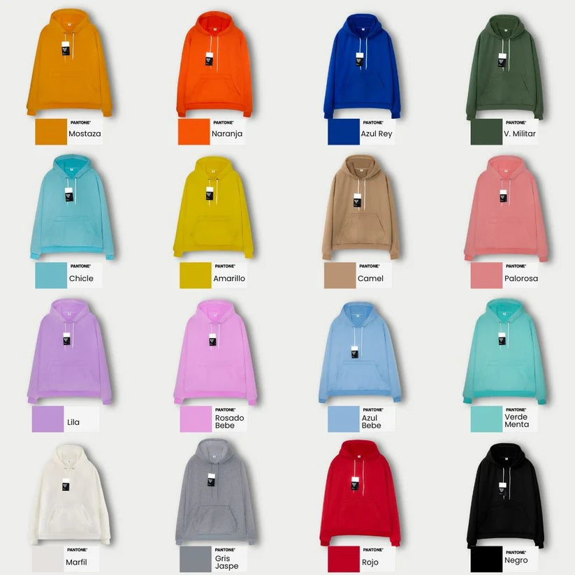 Hoodie Unisex Pack x3 (Al final del pedido anotar los colores Y tallas)