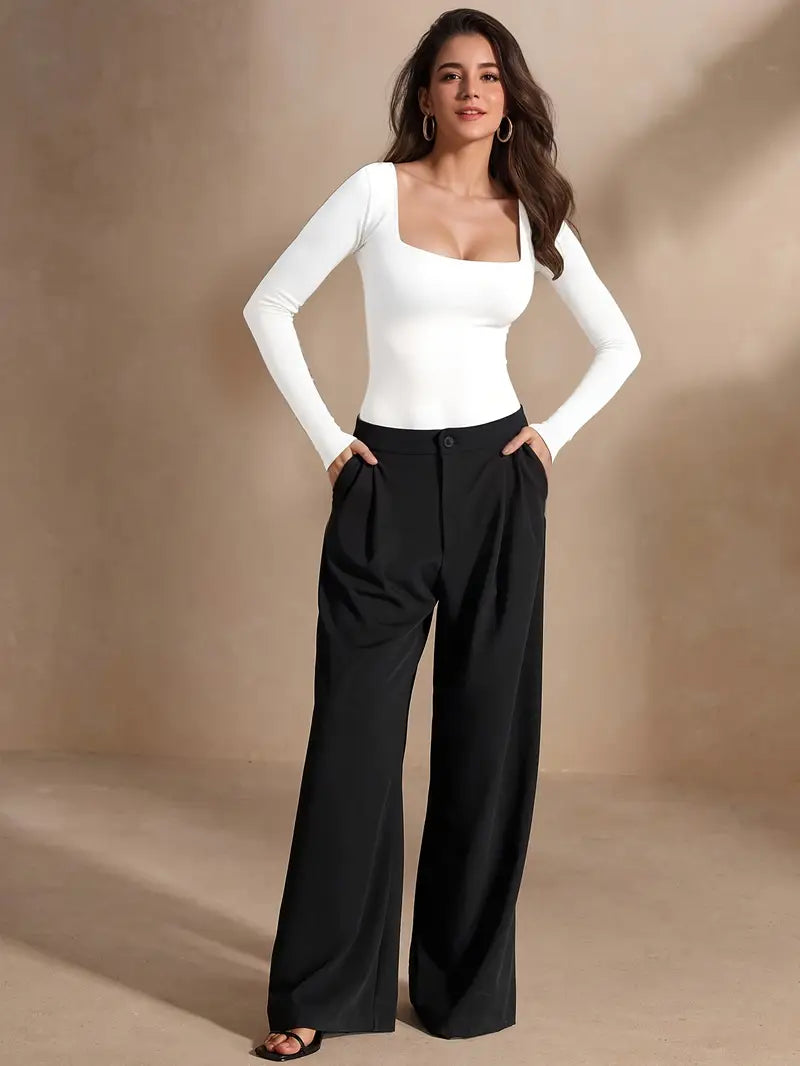 Body Cuello Cuadrado Manga Larga