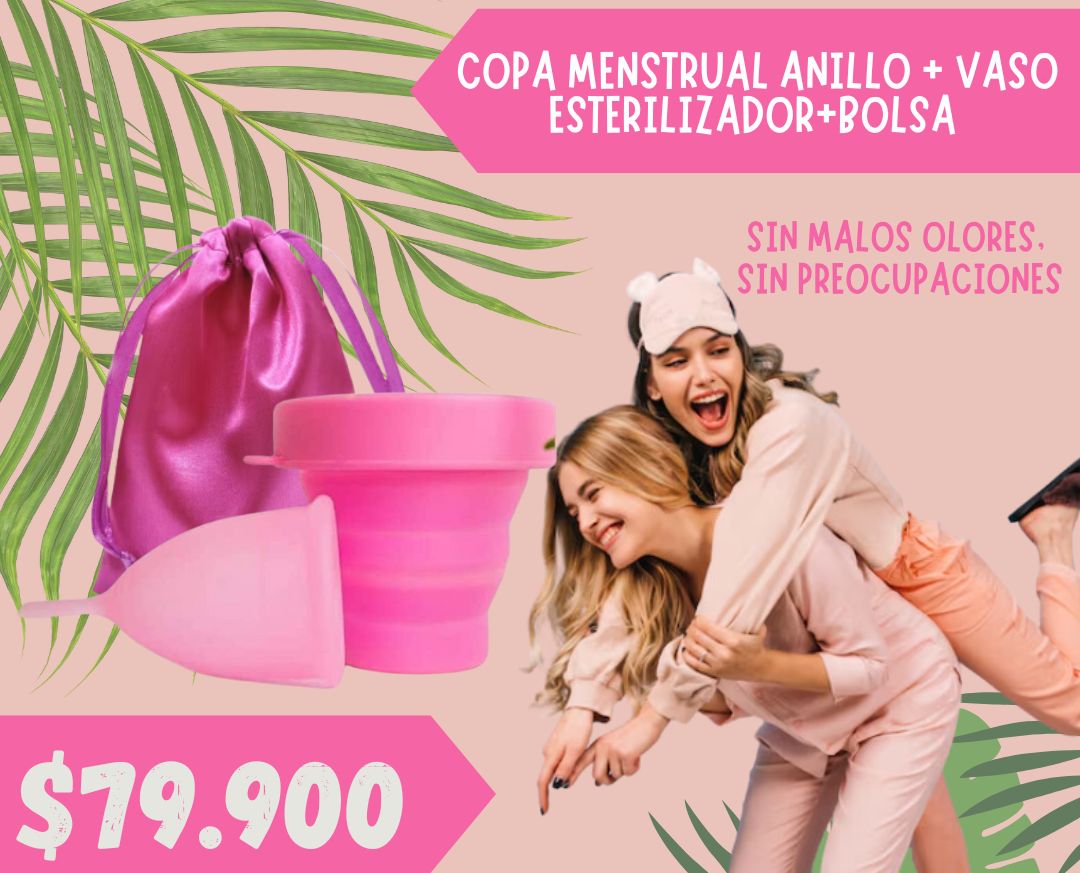 Copa Menstrual De Aro+ Vaso Esterilizador+ Bolsa