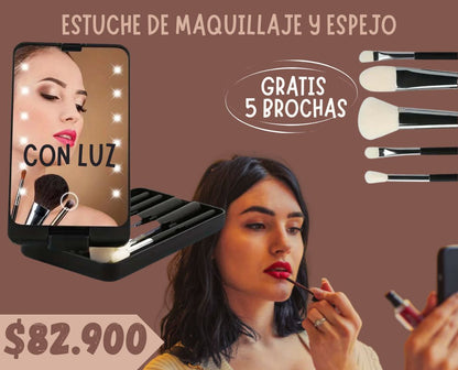 Estuche De Maquillaje Y Espejo