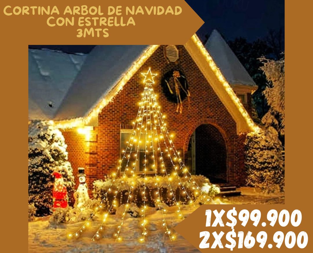 Christmas Light Curtain (Cortina 3mts con estrella )
