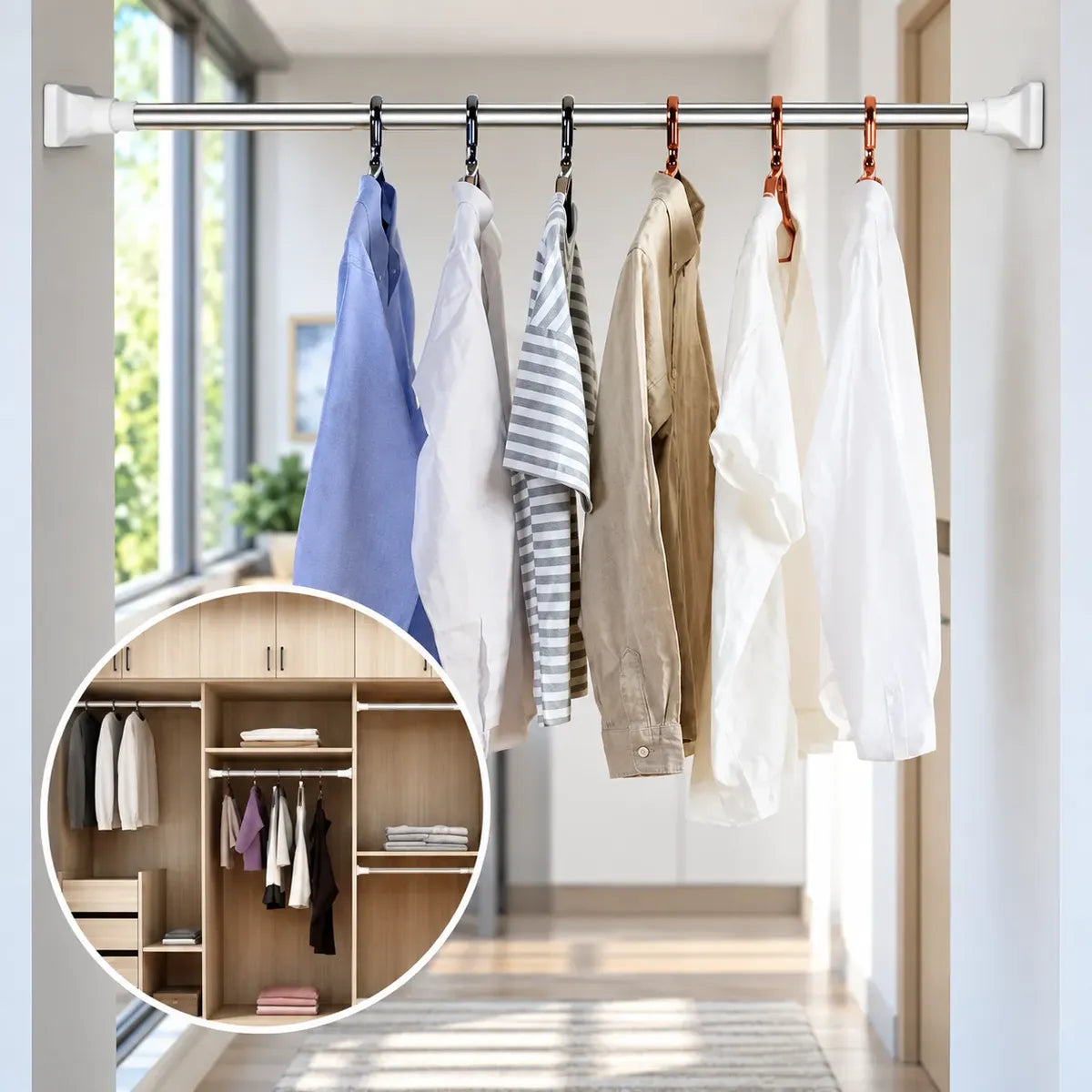 Soporte de barra para ropa (Oferta 2x1)