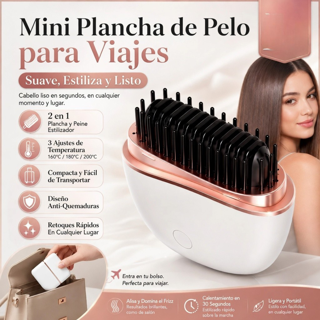 Glamora- Mini peine Alisador para Cabello