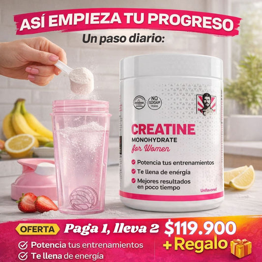 Creatina Monohidratada Para Mujer 2x1 + Regalo