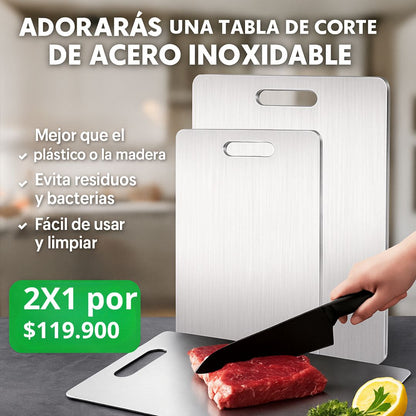 Tabla para Picar Acero inoxidable 2X1