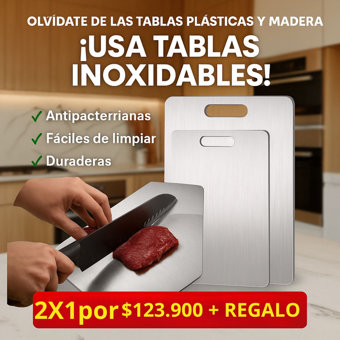 Tabla para picar de Acero Inoxidable 2X1 + Regalo
