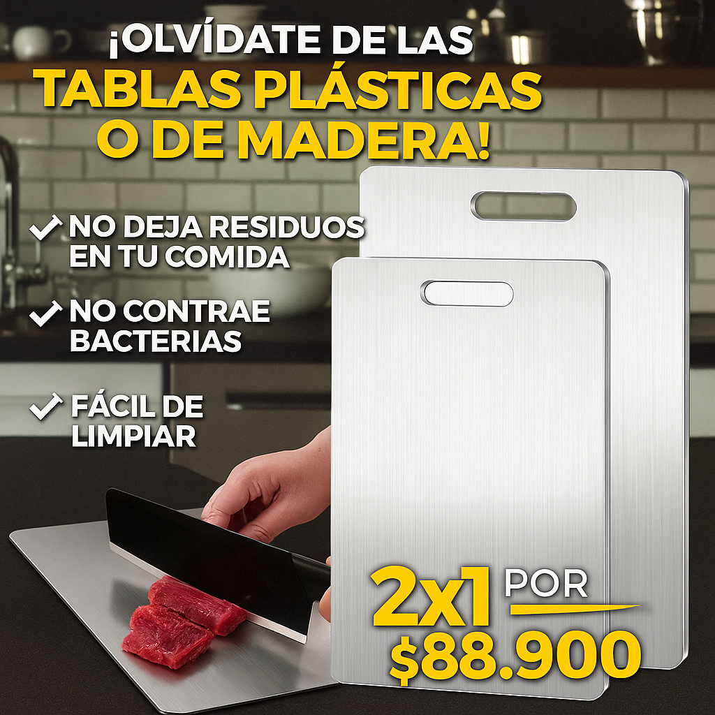 Tabla para Picar Acero inoxidable 2X1