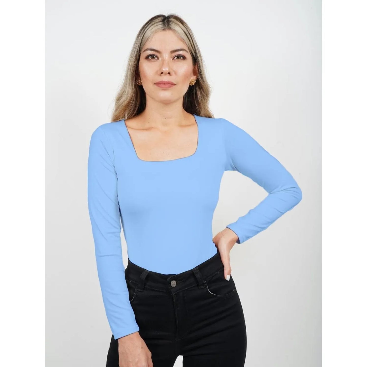 Body Cuello Cuadrado Manga Larga